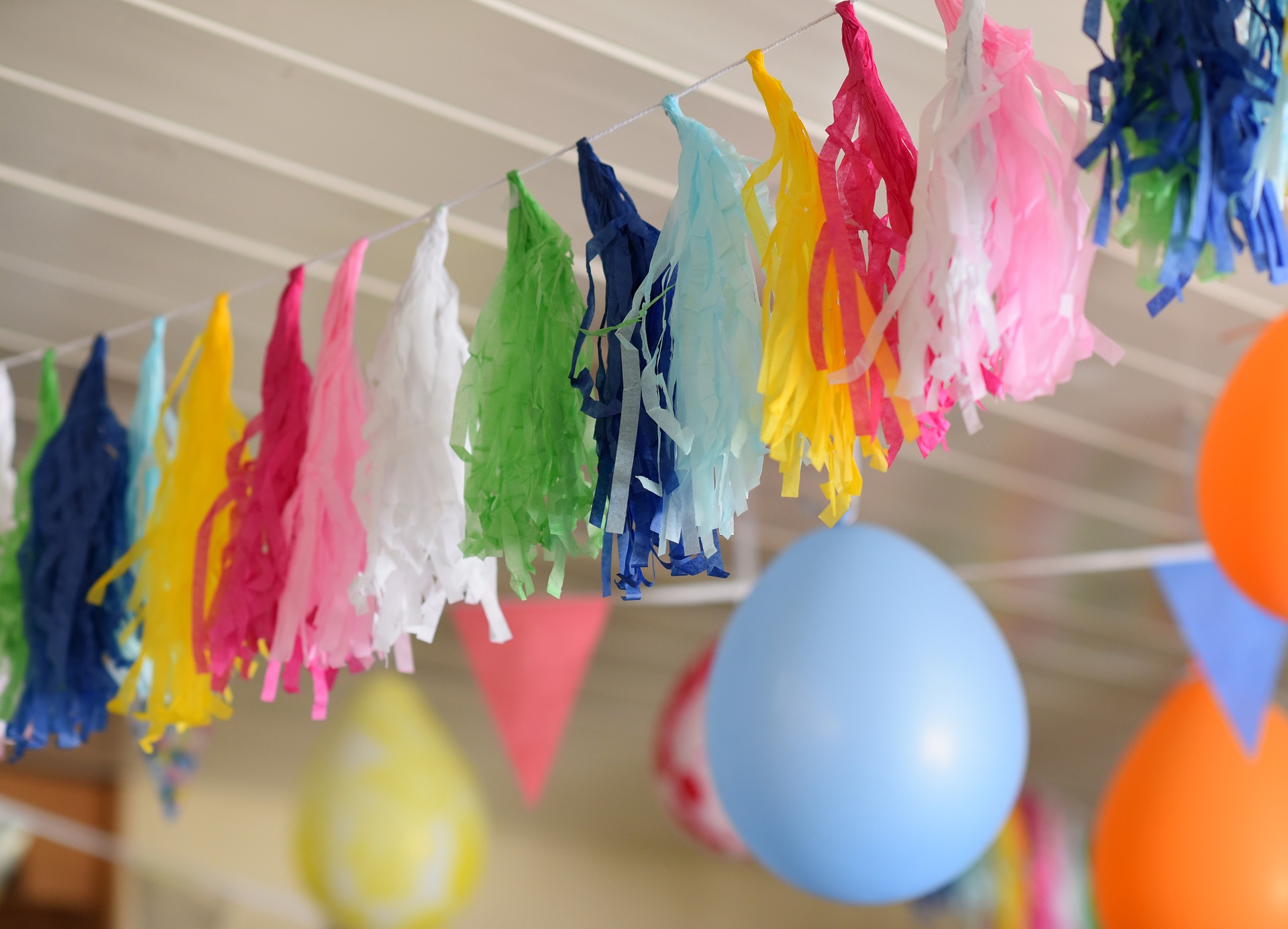 Balloons and colorful party decorations